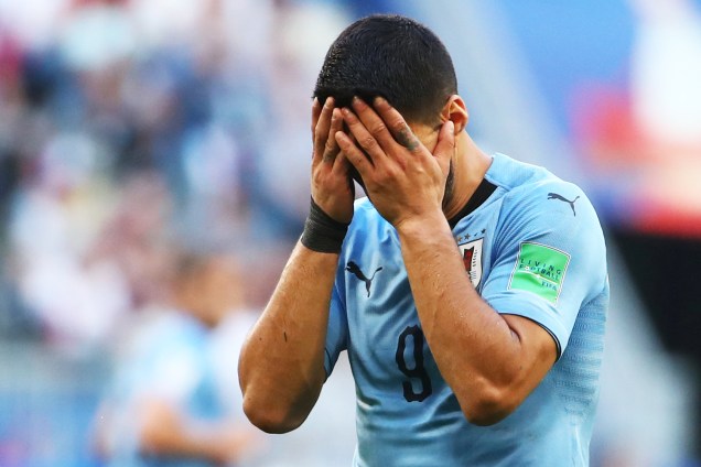 Luis Suarez, jogador do Uruguai, durante partida contra a Rússia, válida pela fase de grupos da Copa do Mundo, realizada na Arena Samara. A equipe sul-americana venceu a partida por 3 a 0 - 25/06/2018
