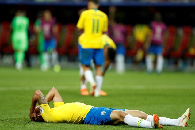 Renato Augusto, do Brasil, reage durante a partida contra a Bélgica, válida pelas quartas de final - 06/07/2018