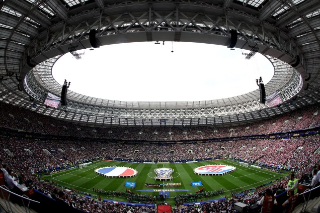 Vista geral do Estádio Lujniki antes do início do confronto entre França e Croácia na Final da Copa do Mundo 2018 - 15/07/2018