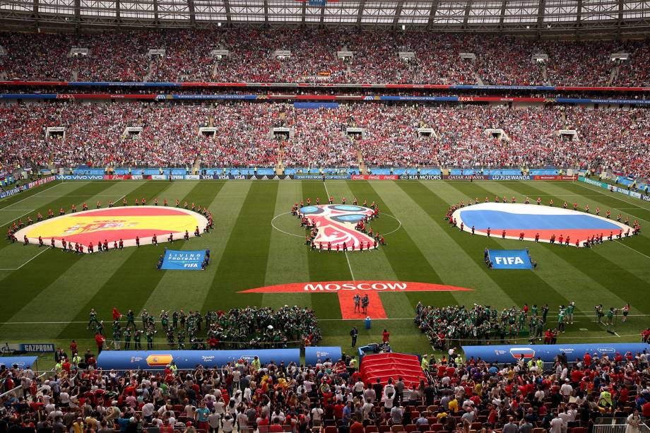 Estádio Lujniki antes de início da partida da Espanha contra a Rússia - 01/07/2018