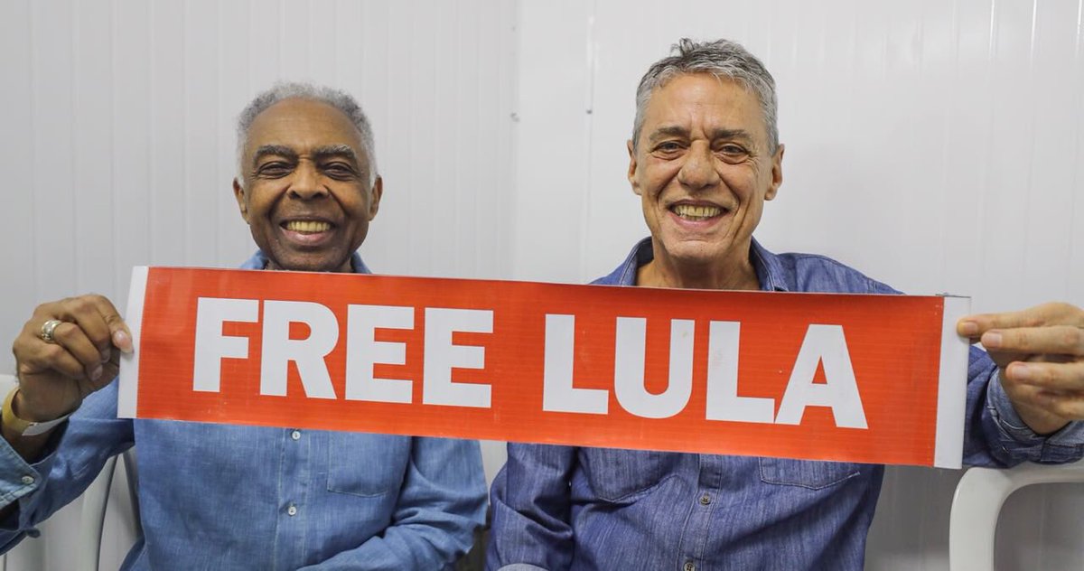 Gilberto Gil e Chico Buarque pedem a libertação de Lula