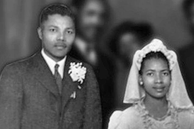 Nelson Mandela e Evelyn sua primeira esposa em 1944