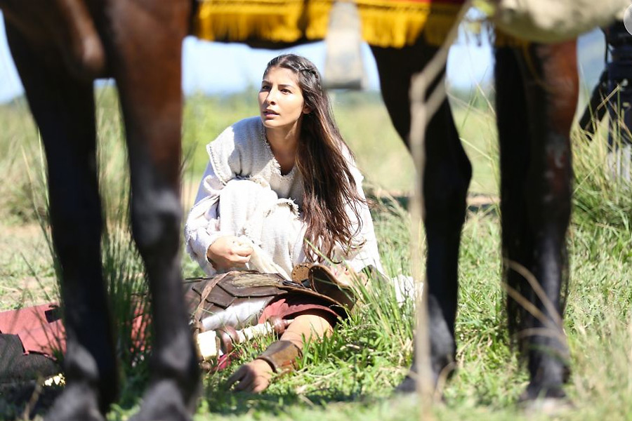 A atriz Juliana Xavier como Maria de Nazaré na novela 'Jesus' da Record TV