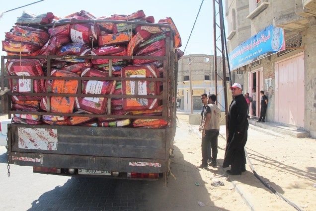 Chegada de ajuda humanitária na Faixa de Gaza