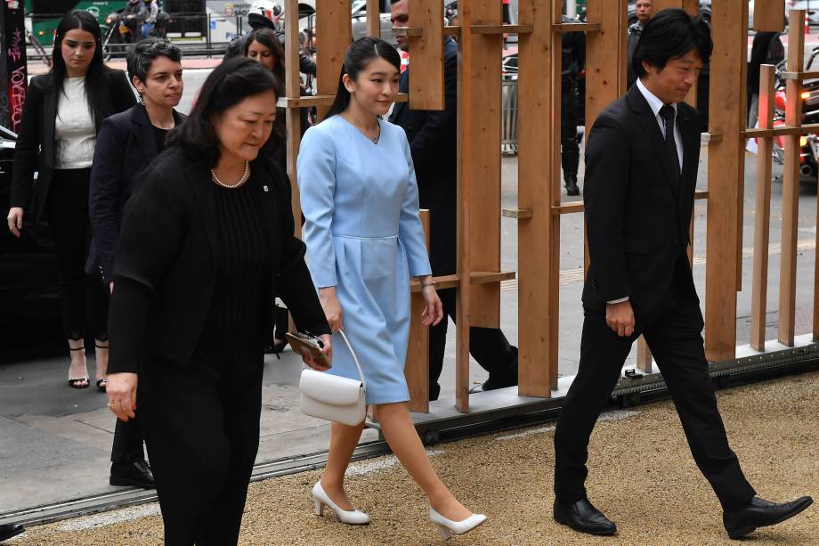 A princesa japonesa Mako, neta mais velha do imperador Akihito e da imperatriz Michiko, chega para visitar a Japan House em São Paulo. A visita faz parte das cerimônias para marcar o 110º aniversário imigração japonesa no Brasil - 22/07/2018