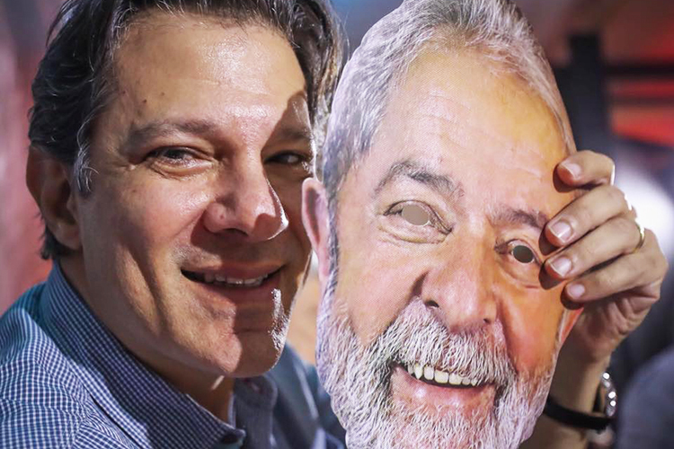 Em 2018, Haddad foi para o segundo turno como vice de Lula, que registrou a candidatura 'sub judice' de dentro da prisão