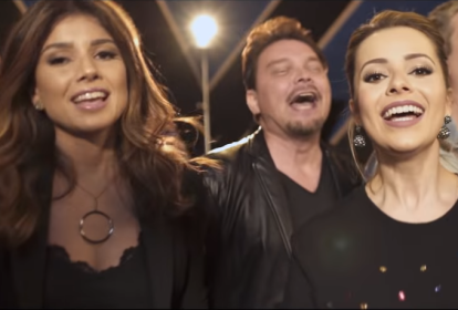 Paula Fernandes e Sandy no clipe de 'A Nossa Voz'