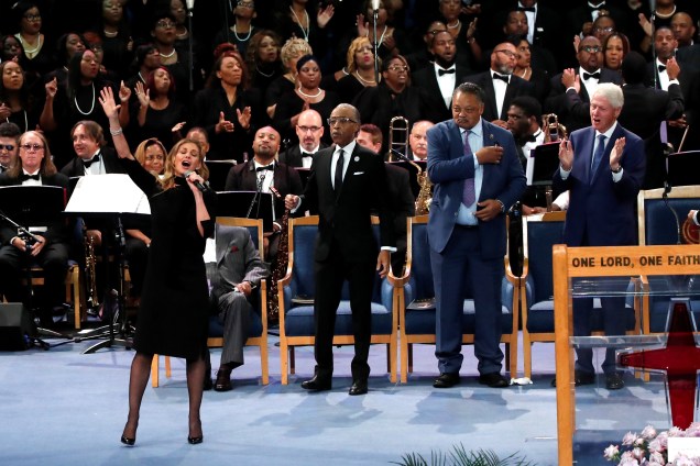 Cantora Faith Hill se apresenta no funeral de Aretha Franklin no Greater Grace Temple em Detroit, Michigan - 31/08/2018