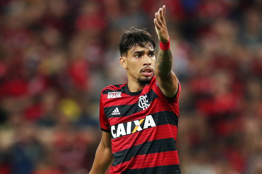 O jogador Lucas Paquetá, do Flamengo, durante partida contra o São Paulo, válida pelo Campeonato Brasileiro - 18/07/2018