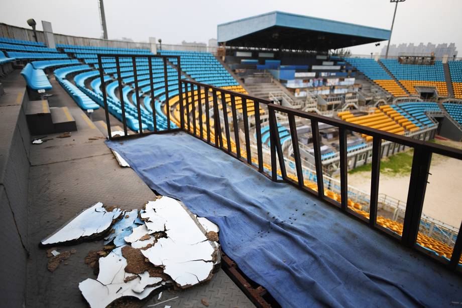 Arena onde foram disputadas partidas de vôlei durante os Jogos Olímpicos de Pequim é vista abandonada - 23/07/2018