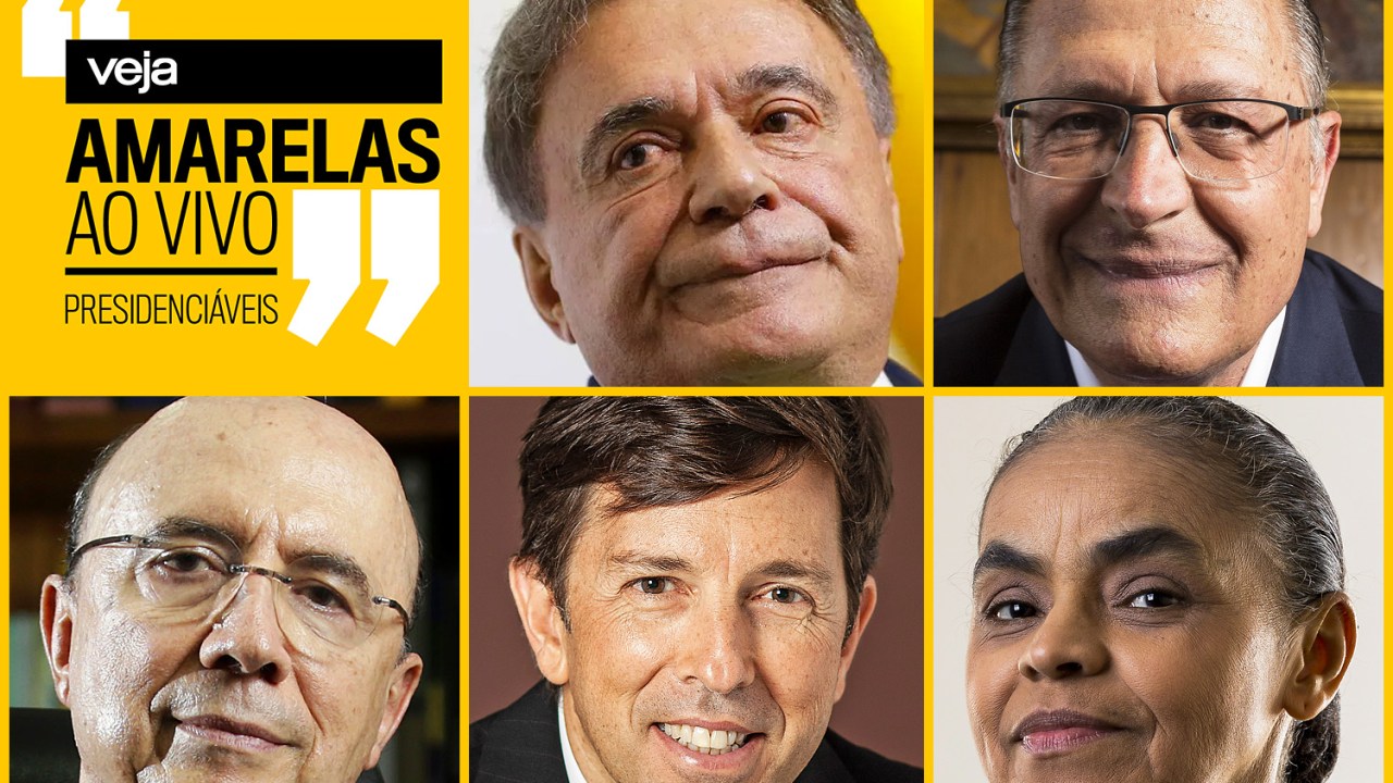 Os candidatos à presidência Alvaro Dias (Podemos), Geraldo Alckmin (PSDB), Henrique Meirelles (MDB), João Amoedo (Novo) e Marina Silva (Rede)