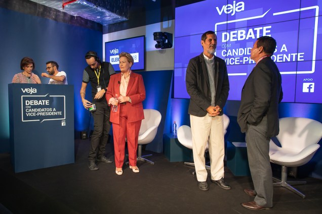 Candidatos a vice-presidente se preparam para debate promovido por VEJA , realizado na sede do Facebook, em São Paulo (SP) - 04/09/2018