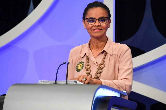 Marina Silva (Rede), candidata à Presidência da República, durante debate realizado pelo SBT, em Osasco (SP) - 26/09/2018