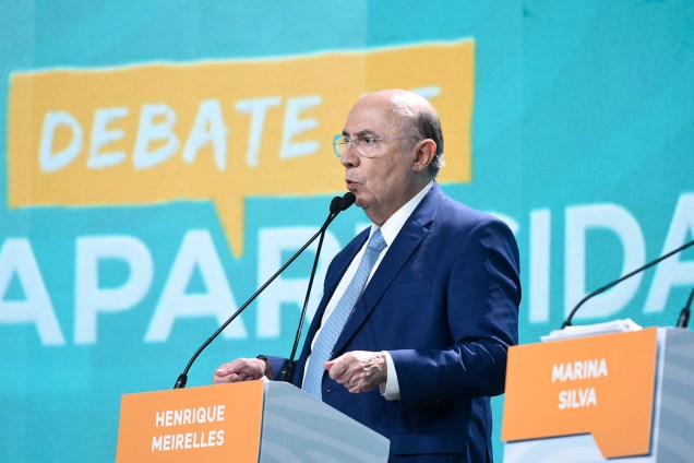 Henrique Meirelles (MDB), candidato à Presidência da República, durante debate realizado pela TV Aparecida - 20/09/2018