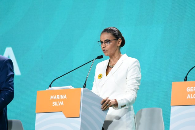Marina Silva (Rede), candidata à Presidência da República, durante debate realizado pela TV Aparecida - 20/09/2018