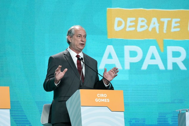 Ciro Gomes (PDT), candidato à Presidência da República, durante debate realizado pela TV Aparecida - 20/09/2018