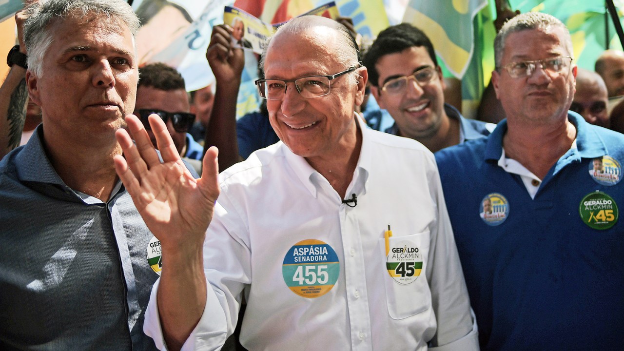 Geraldo Alckmin, durante a campanha à Presidência de 2018