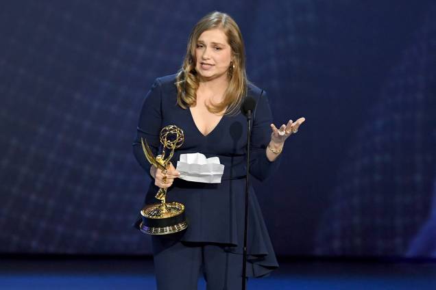 Merritt Wever vence na categoria de Melhor atriz coadjuvante em minissérie ou filme feito para TV, durante o Emmy Awards - 17/09/2018 Merritt Wever vence na categoria de Melhor atriz coadjuvante em minissérie ou filme feito para TV, durante o Emmy Awards - 17/09/2018