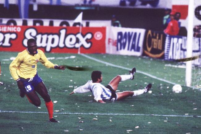 Freddy Rincón durante a goleada da Colômbia sobre a Argentina por 5 a 0 - 05/09/1993