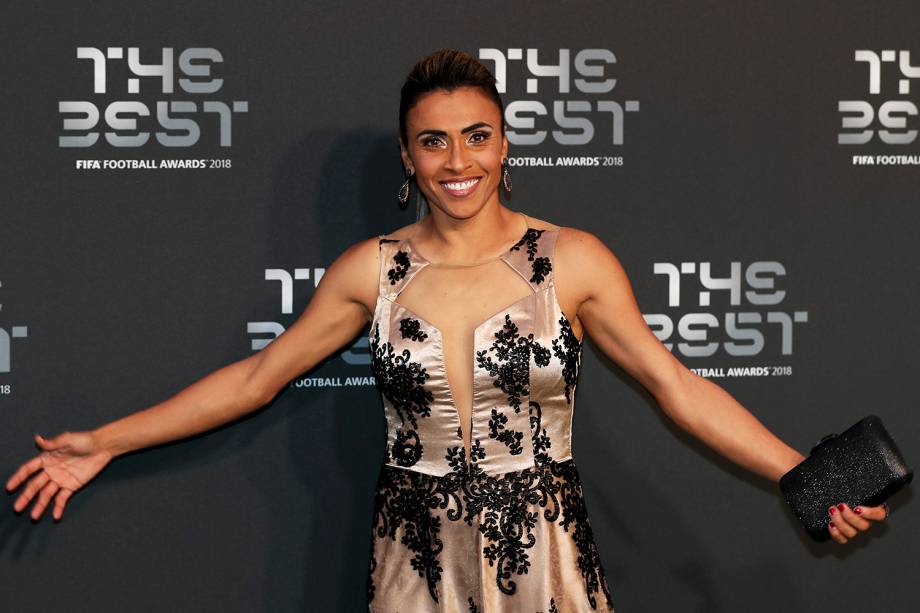 Jogadora brasileira Marta Vieira da Silva chega a premiação The Best da FIFA em Londres, Inglaterra - 24/09/2018