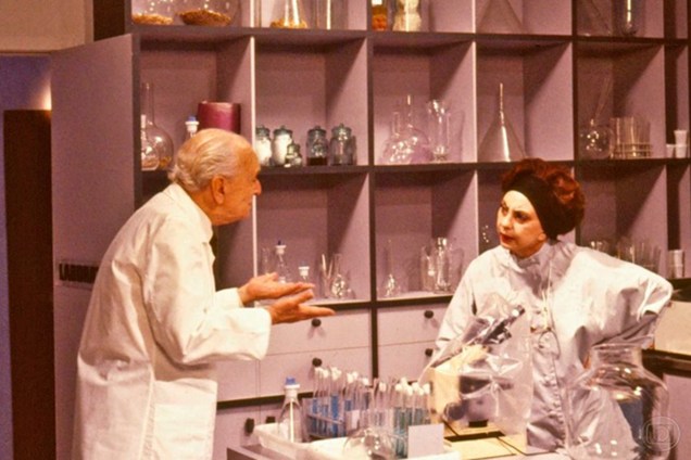 Mário Lago e Beatriz Segall em 'Barriga de Aluguel', de 1990