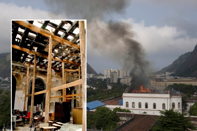 Incêndio em prédio onde funciona a capela do Campus da Praia Vermelha da Universidade Federal do Rio de Janeiro (UFRJ), no bairro da Urca, zona sul do Rio de Janeiro 28/03/2011