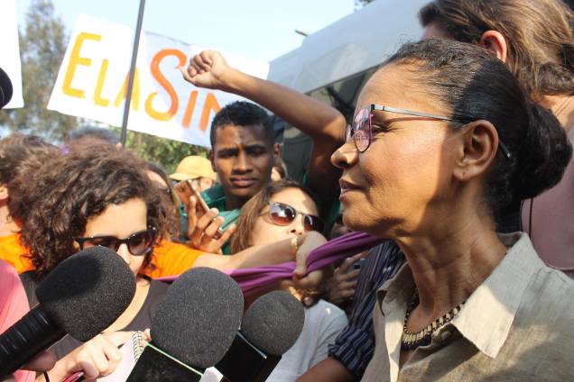 Candidata à presidência da República pela Rede, Marina Silva participa de protesto contra o candidato Jair Bolsonaro, no Largo da Batata, em São Paulo - 29/09/2018