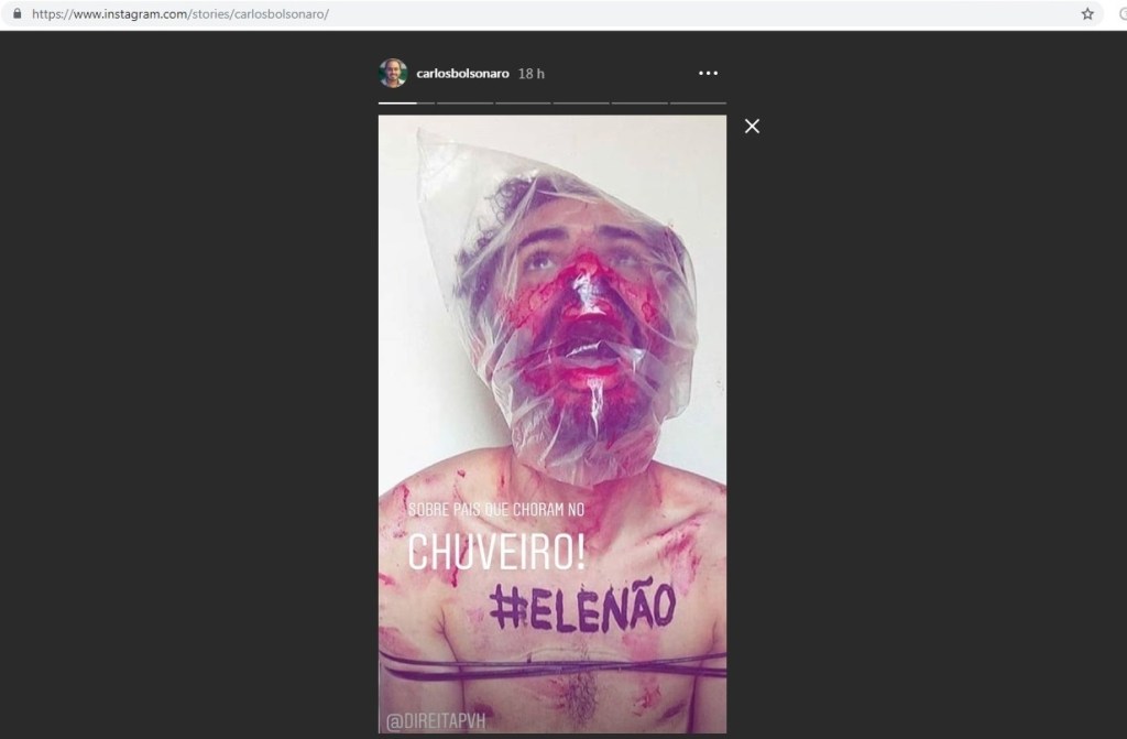 Carlos Bolsonaro - Filho de Bolsonaro publica no Instagram foto que simula tortura
