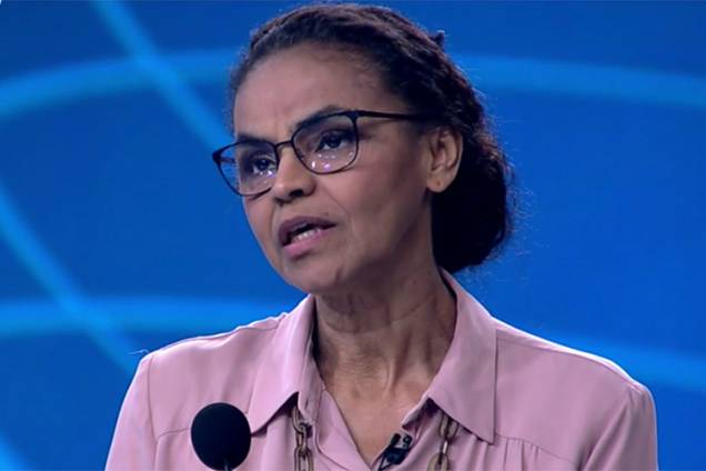 Marina Silva (Rede), candidata à Presidência da República, durante debate entre presidenciáveis na TV Globo - 04/10/2018