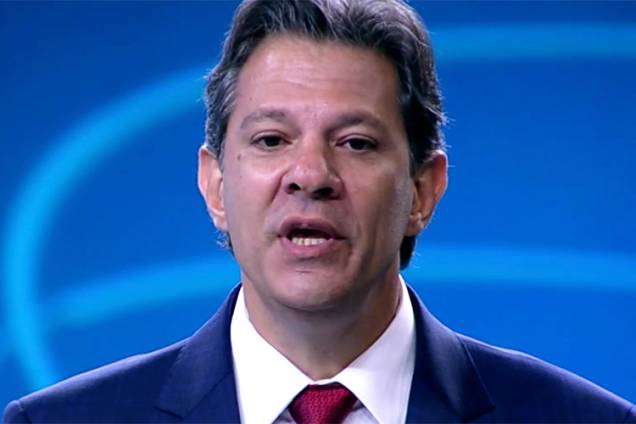 Fernando Haddad (PT),  candidato à Presidência da República, durante debate entre presidenciáveis na TV Globo - 04/10/2018