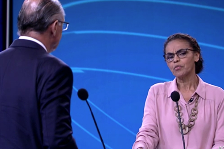 Marina Silva (Rede), candidata à Presidência da República, durante debate realizado pela TV Globo - 04/10/2018