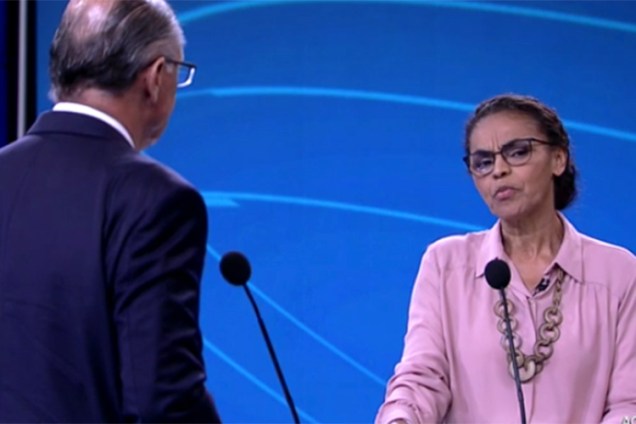 Marina Silva (Rede), candidata à Presidência da República, durante debate realizado pela TV Globo - 04/10/2018
