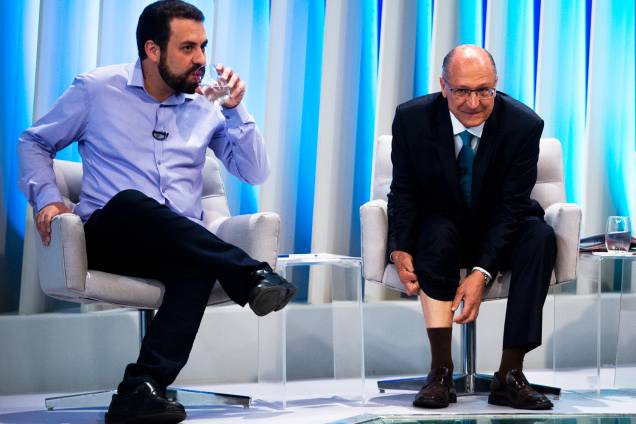 Guilherme Boulos (PSOL) e Geraldo Alckmin (PSDB), candidatos à Presidência da República, durante debate realizado pela TV Globo - 04/10/2018