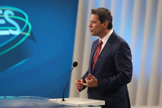 Fernando Haddad (PT),  candidato à Presidência da República, participa de debate realizado pela TV Globo - 04/10/2018