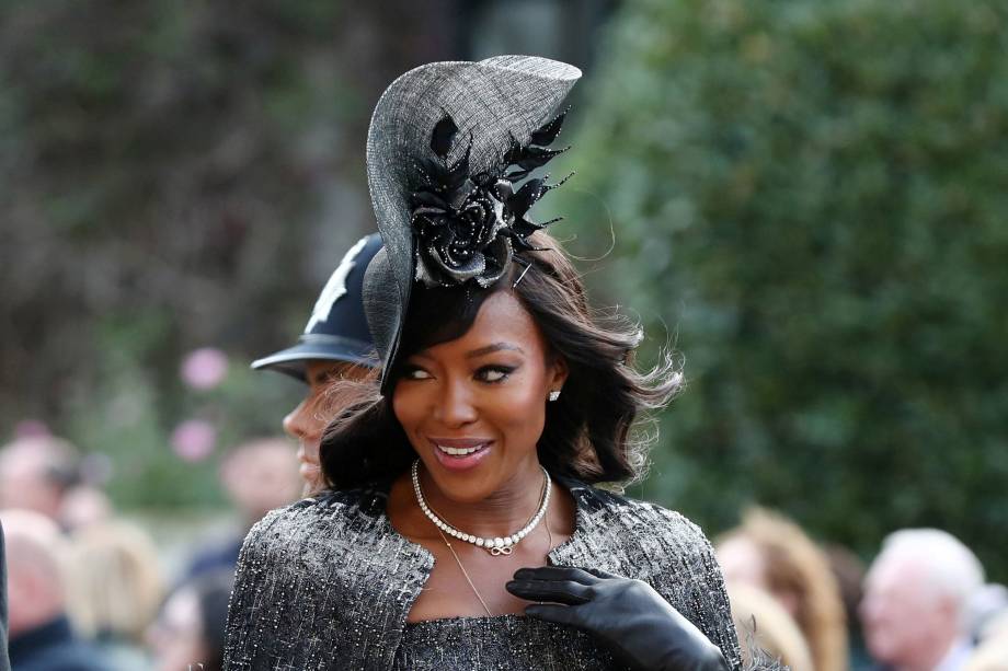 Naomi Campbell chega para o casamento da Princesa Eugenie e Jack Brooksbank na Capela de São Jorge no Castelo de Windsor - 12/10/2018