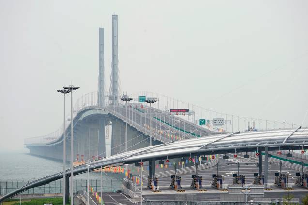 Vista geral da ponte Hong Kong-Zhuhai-Macau após a sua cerimônia de abertura em Zhuhai, China - 23/10/2018