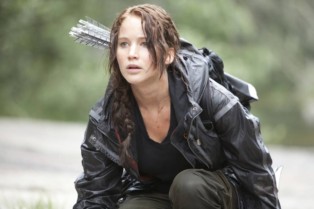Jennifer Lawrence como Katniss em 'Jogos Vorazes'