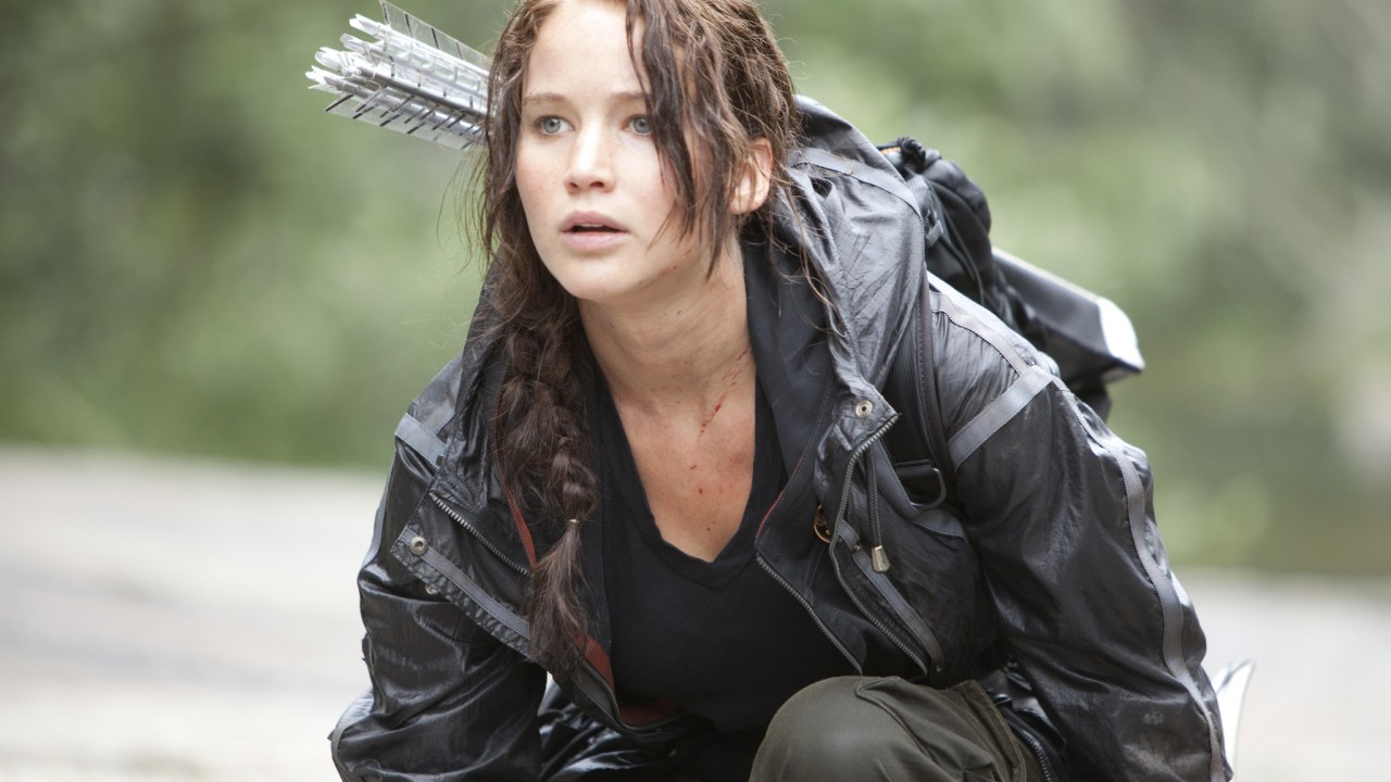 Jennifer Lawrence como Katniss em 'Jogos Vorazes'
