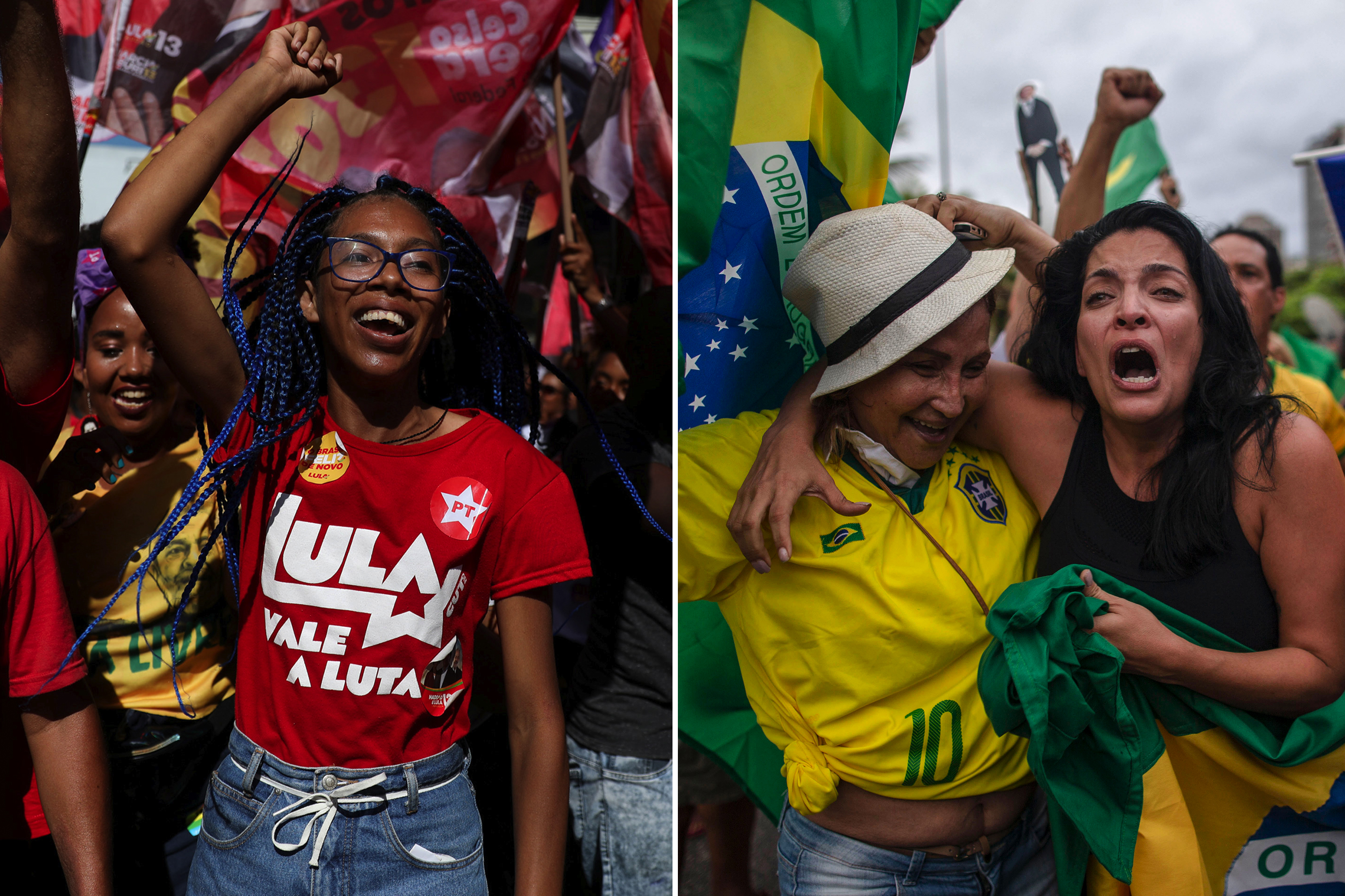 Eleitores petistas e bolsonaristas -