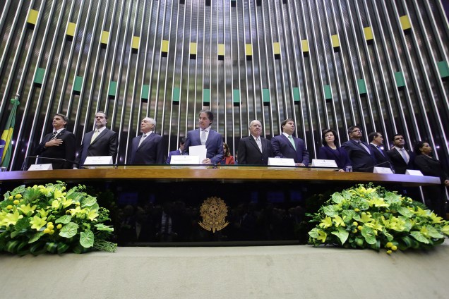 O presidente eleito Jair Bolsonaro participa de sessão solene do Congresso Nacional destinada a comemorar os 30 anos da Constituição Cidadã - 06/11/2018