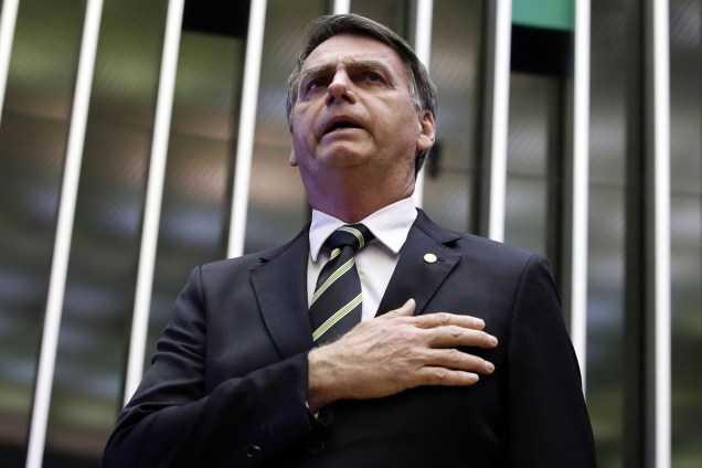 O presidente eleito Jair Bolsonaro participa de sessão solene do Congresso Nacional destinada a comemorar os 30 anos da Constituição Cidadã - 06/11/2018