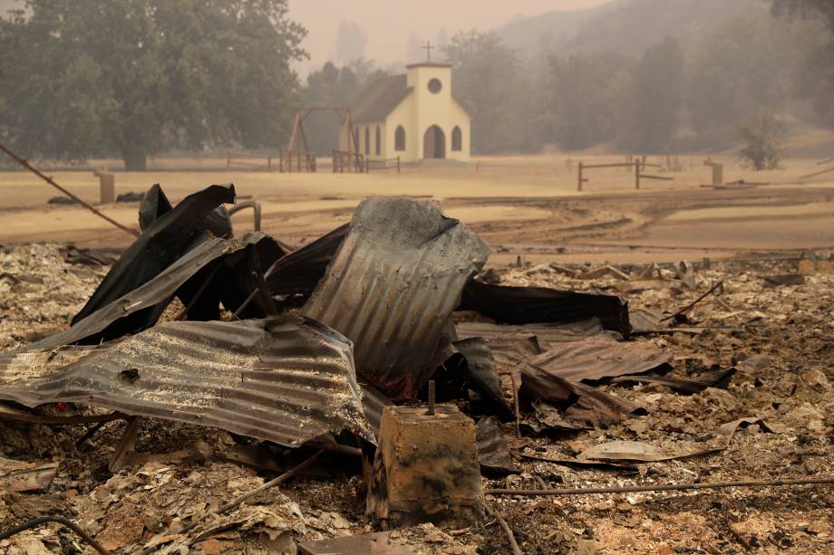 O Paramount Ranch, onde vários filmes de faroeste de Hollywood foram filmados, é visto depois de ter sido dizimado por um incêndio em Agoura Hills, Califórnia - 09/11/2018