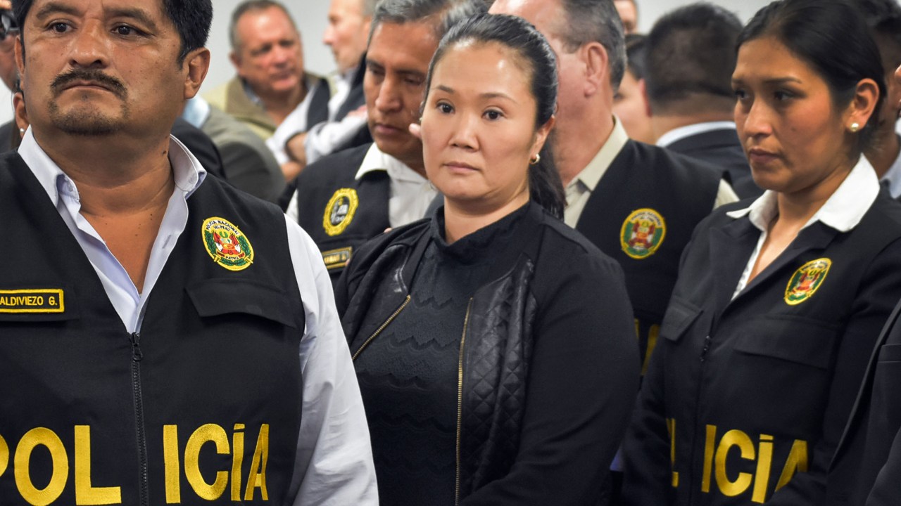 Keiko Fujimori, filha do ex-presidente peruano Alberto Fujimori, durante audiência em Lima - 31/10/2018