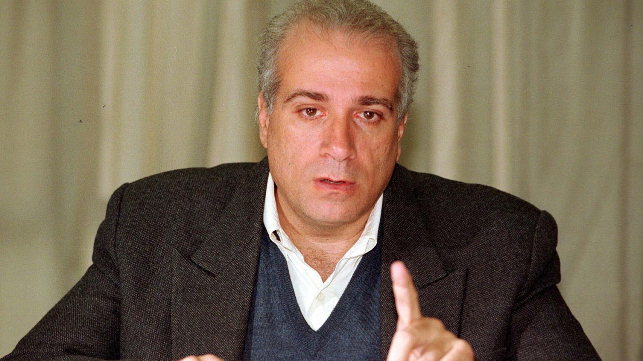 Celso Daniel, então prefeito de Santo André, em entrevista coletiva - 28/05/1997