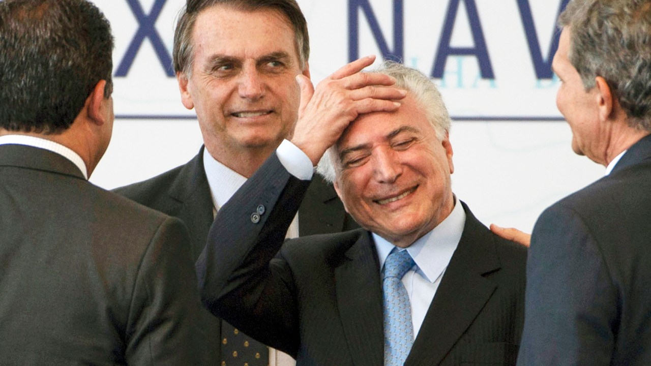 O ex-presidente Michel Temer e o presidente Jair Bolsonaro
