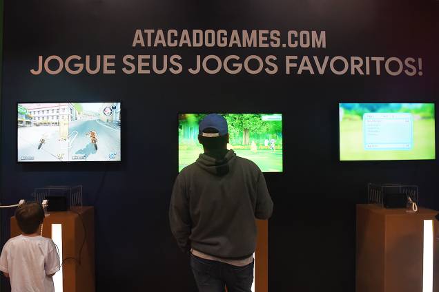 Estande da Atacado Games, durante a Comic Con Experience, realizada na São Paulo Expo - 05/12/2018