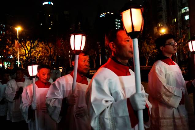 Católicos participam de missa de Natal em Xangai, na China - 24/12/2018 Católicos participam de missa de Natal em Xangai, na China - 24/12/2018