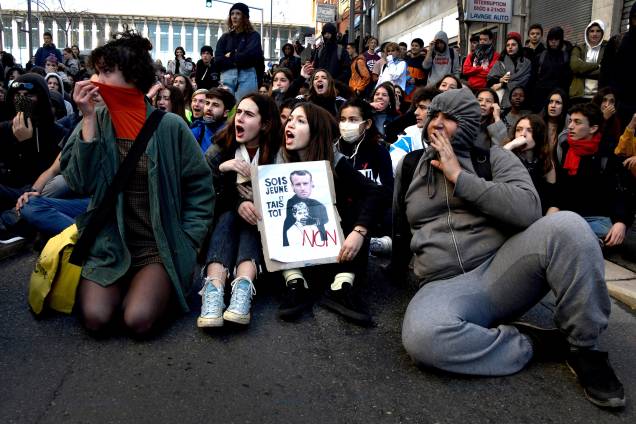 Estudantes protestam contra as reformas da educação do governo em Marselha, sul da França - 05/12/2018