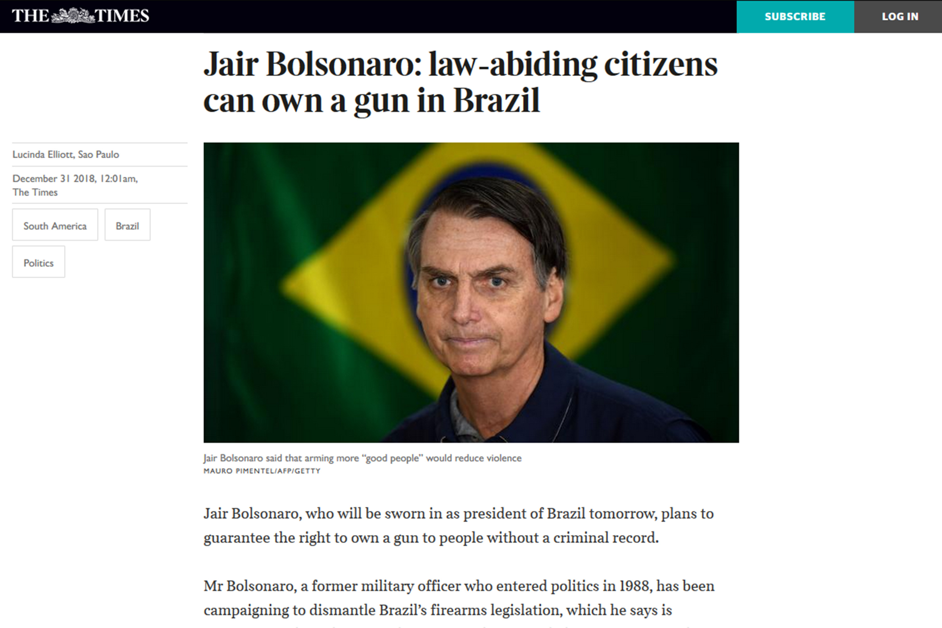 Imprensa Internacional Destaca Posse De Bolsonaro... | VEJA