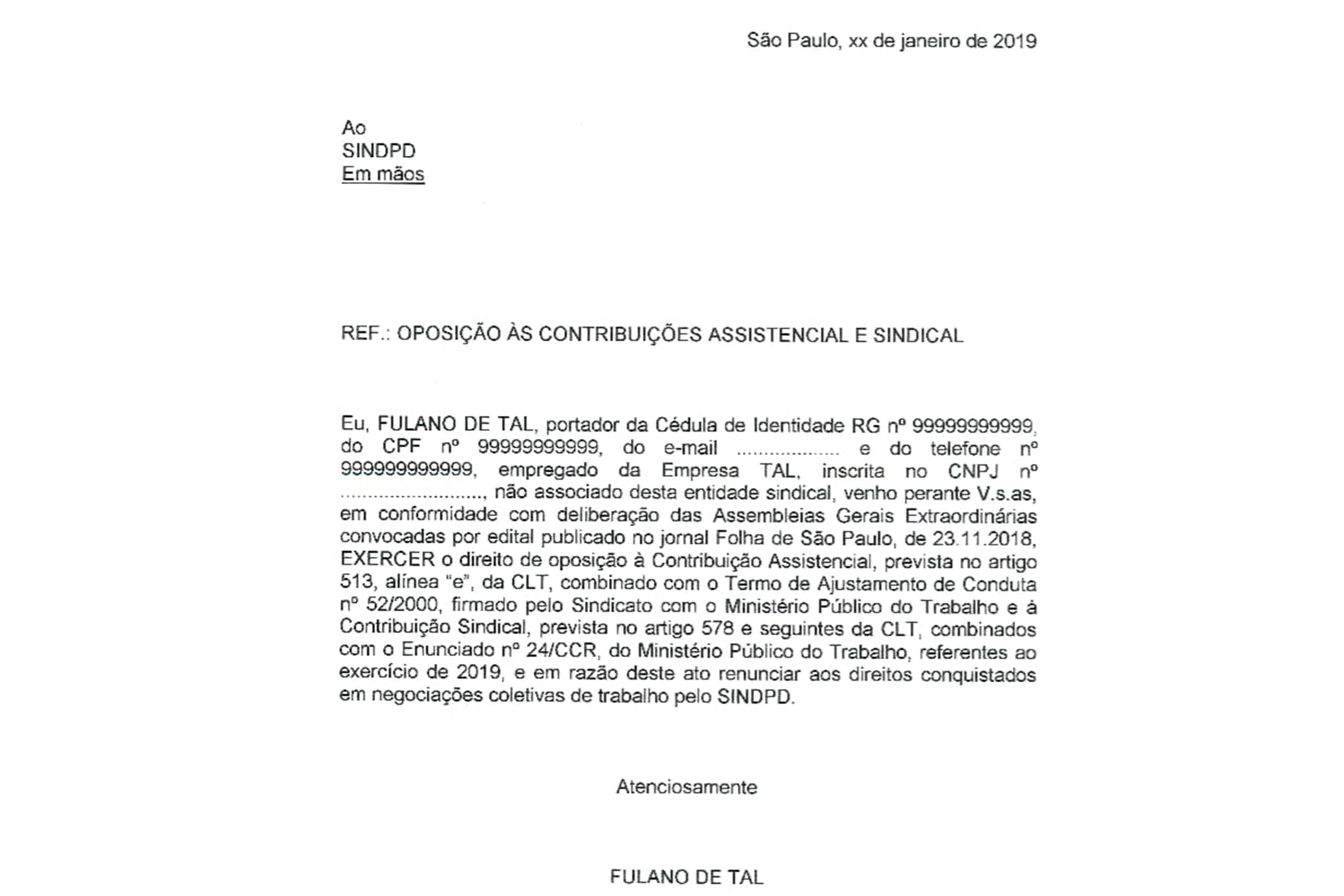 Exemplo De Carta Como Pedir Uma Contribuiçao De Anos Trabalhados